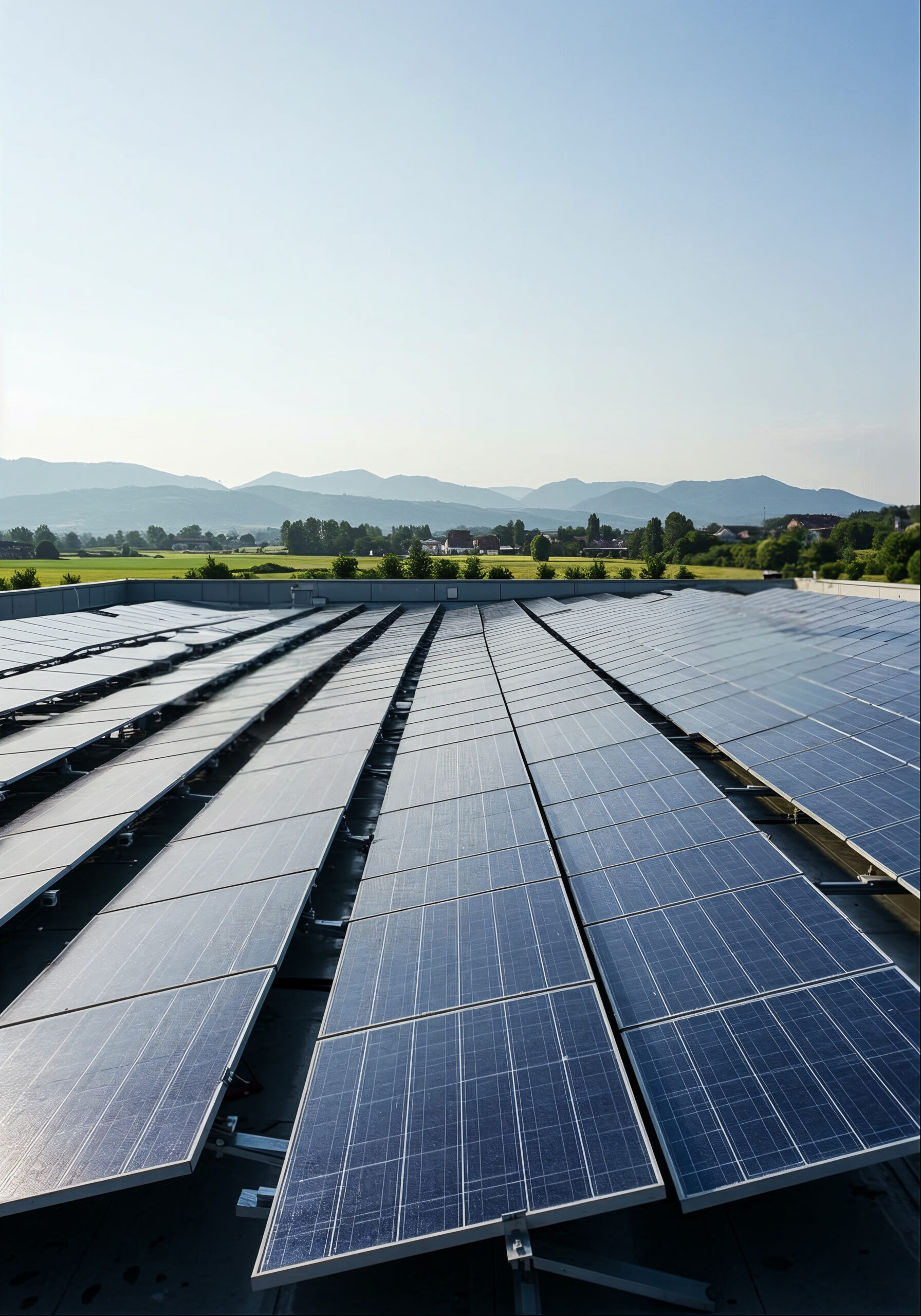 Champ de panneaux solaires
